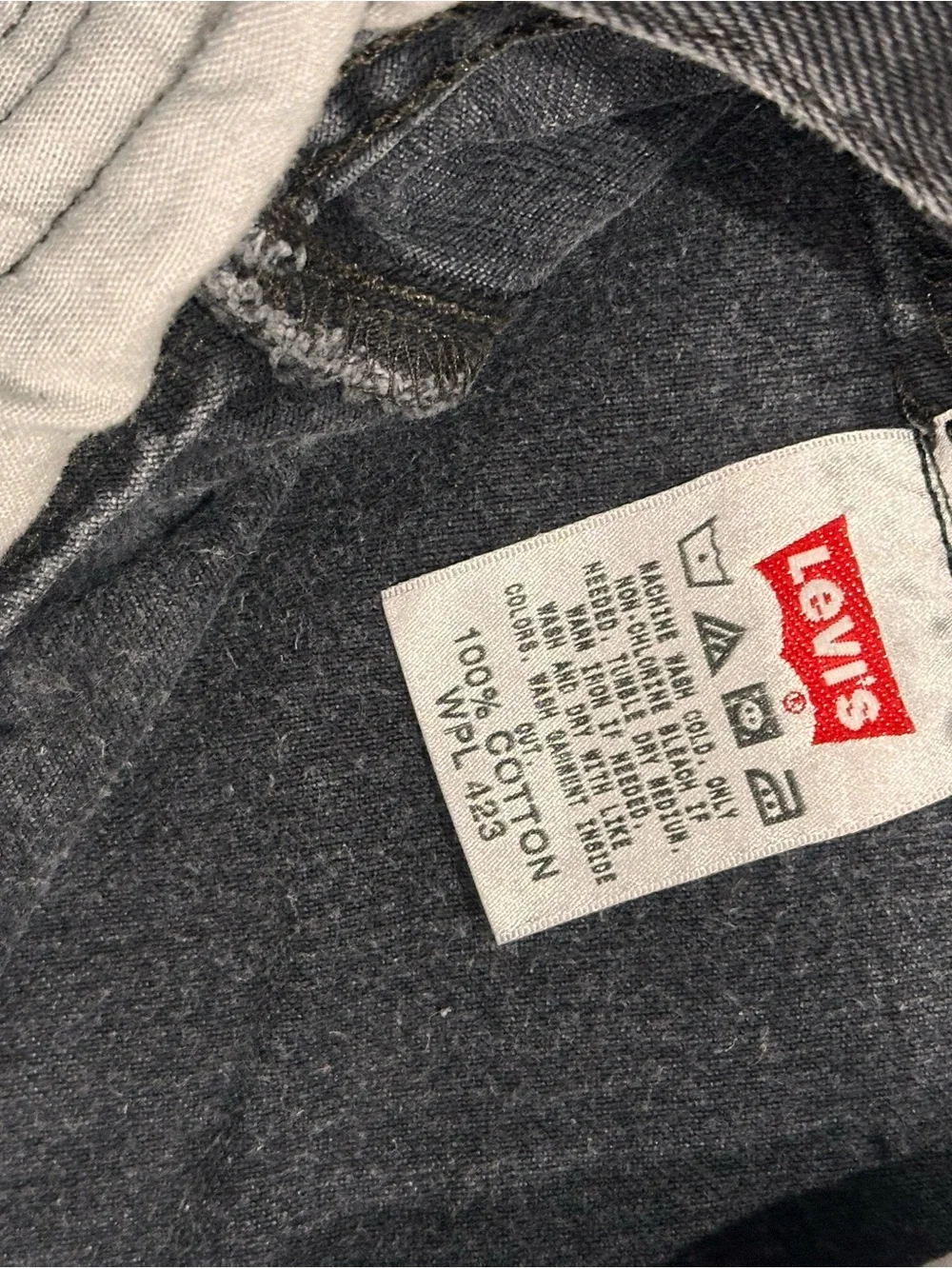 Levi’s 501 Black Washed Jeans Men’s Button Fly Straight Leg Denim Pants Vintage